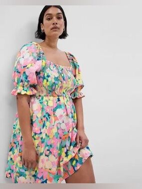 GAP Floral Print Fit & Flare Dress. XL